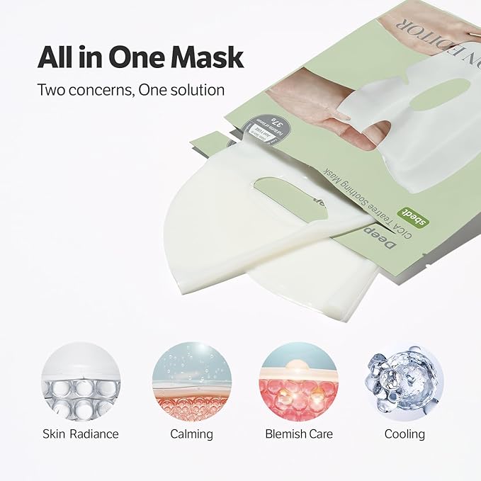 SUNGBOON EDITOR Deep Collagen CICA Tea Tree Overnight Mask | Acne Mask for Redness & Soothing | 2,160,000PPB Collagen + Tea Tree + Centella | Stocking Stuffers for Women | Korean Skincare, 4ea