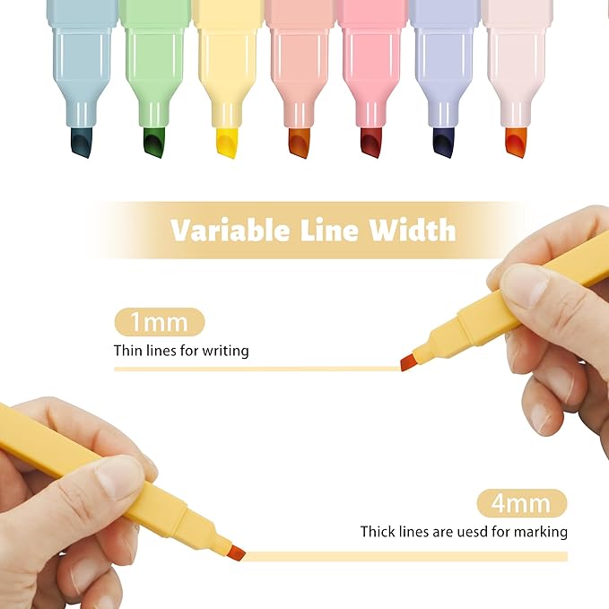 Highlighters,20Pcs Highlighters Assorted Colors,Chisel Tip Bible Pens,Pastel Markers for Journaling Planner Notes Graduation Gifts