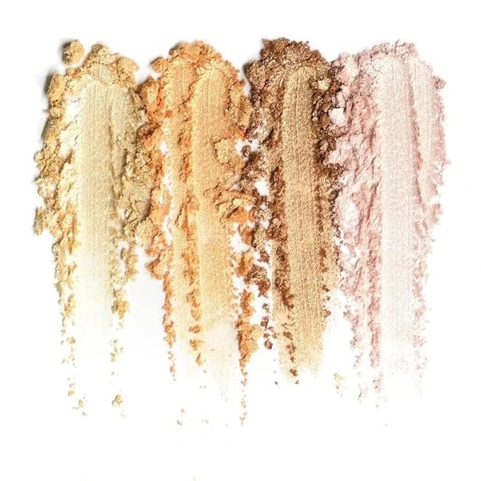 Beauty Bakerie Highlighter Makeup Palette for Women, Blendable Highly Pigment Contour Palette for Natural Glow, Powder Makeup for Face & Cheek, 4 Shimmer Shades, Milk & Honey