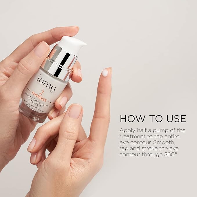 IOMA Paris - ENERGIZE Flash Youth Eye Contour Care - Eye Concentrate, Brightens Skin Tone and Erases Fine Lines, Eye Cream for Dark Circles & Puffiness, (30 ml)
