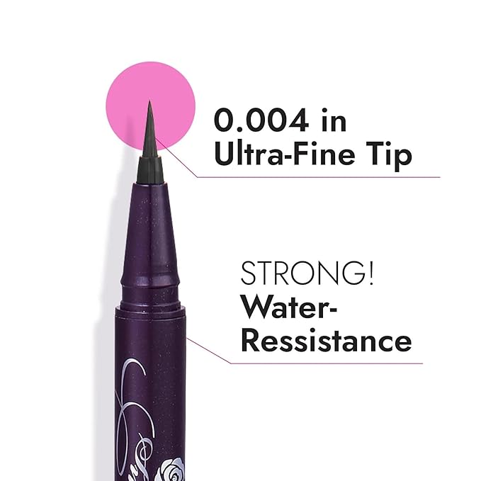 Heroine Make by KISSME Liquid Eyeliner Pen with Ultra-Fine 0.1mm Tip, Waterproof Eyeliner for Sensitive Skin, Cat Eye Liner for Long Lasting Wear, Made in Japan, SMOOTH Brown Black, 1 Count,