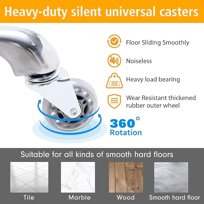 Rolling Stool with Wheels, Heavy Duty Hydraulic Massage Stool for Shop Guitar Lab Tattoo Workbench Medical, Adjustable Swivel Chair (Black)