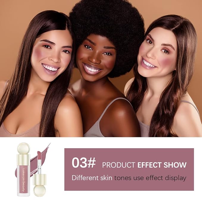 Liquid Blush Stick for Cheeks - Soft Velvet Cream Blush in Pink & Red - Natural-Looking Matte Finish, Waterproof & Long Lasting - Dewy Cheek Tint - Moisturizing & Lightweight Blendable Makeup (3#)