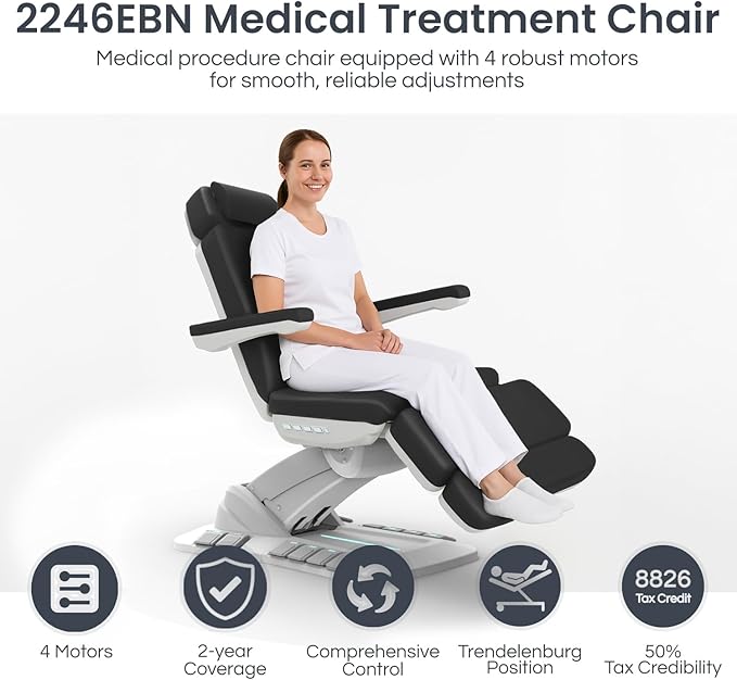 Massage Tools - Professional Spa and Facial Chair with 240° Rotation, LED Lighting, Memory Settings, and Adjustable Headrest - Premium Service Bed and Spa Chair for Salon and Facials - Light Gray