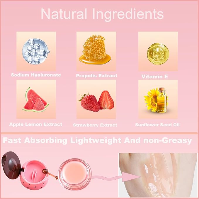 2 PCS Bee Lip Balm Honey Pot, Bee Lip Balm Sleeping Lip Mask Overnight with Sticks, Honey Pot Lip Balm Hydrating Exfoliating Prevention Dry and Crack Lip Scrubs