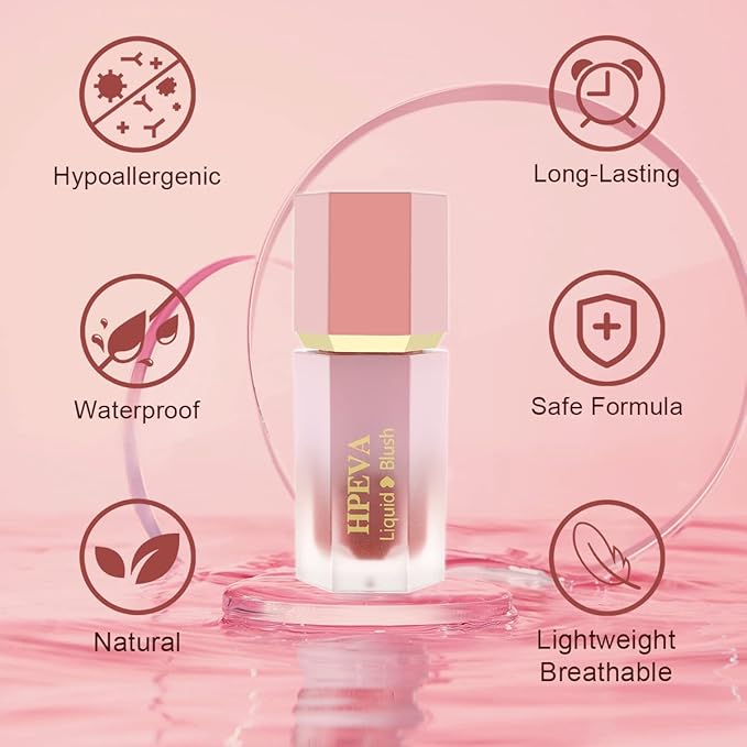 Liquid Blush for Cheeks,Soft Cream Matte Korean Makeup Blush,Lightweight Breathable Feel Long Lasting Natural Red Pink Peach Orange Rose Creamy Face Blushes for White Mature Skin Dark Skin (#07-Blessing)