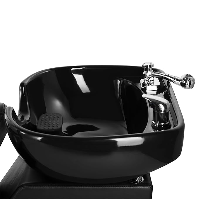 Artist hand Shampoo Bowls Shampoo Barber Backwash Chair Ceramic Shampoo Bowl Sink Chair, with Foot Pedal for Spa Beauty Salon Equipment