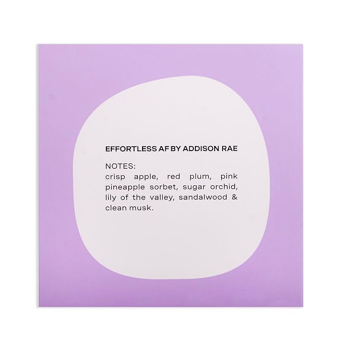 Addison Rae Fragrance Effortless - Luxury Perfume for Women - Fruity Floral Scent - Eau De Parfum - Notes of Apple, Plum, Pineapple - Long Lasting Vegan Travel Cologne - Gift for Her - 1 oz EDP Spray