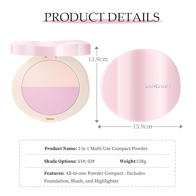 Pink Setting Powder, 3 in 1 Blush Palette