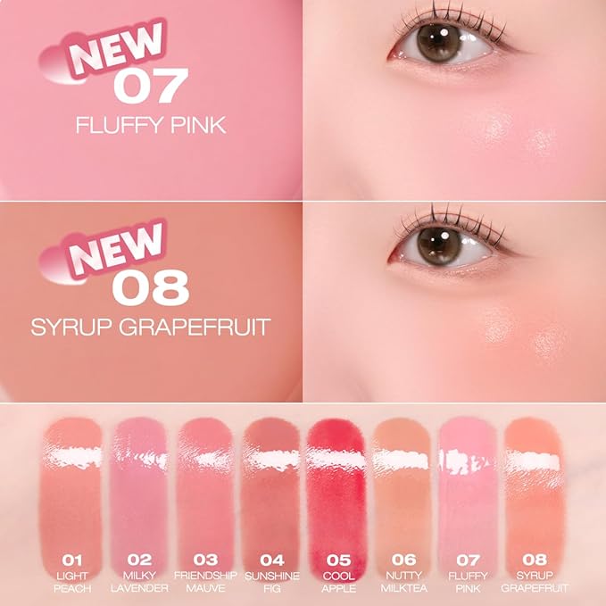 PERIPERA SYRUPY TOK CHEEK 5 Colors, Liquid Blush, Dewy Finish and Hydrates All day, Soft Velvet Texture Face Cheek Tint (05 COOL APPLE, One Size)