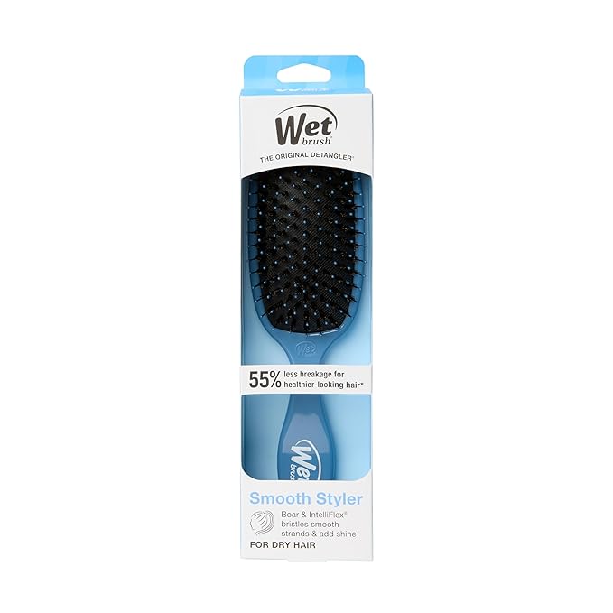 Wet Brush Shine Enhancer Hair Brush, Elemental Blue, Ultra-Soft IntelliFlex Bristles, Natural Boar Bristles for All Hair Types, For Women and Men, Wet and Dry, All Ages