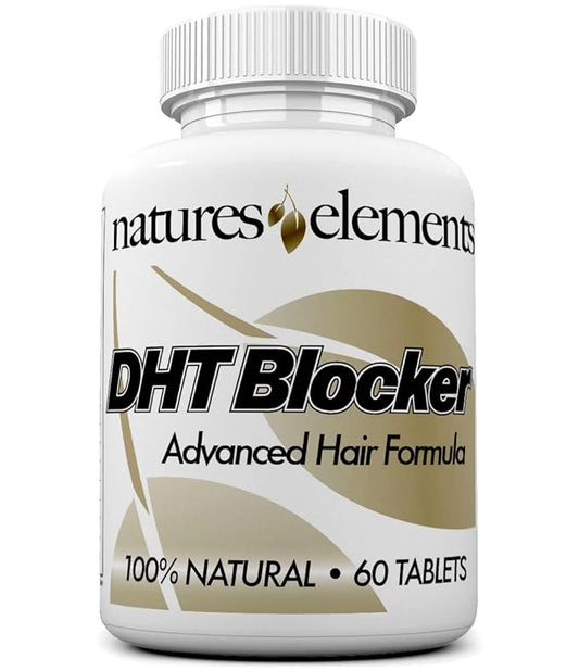 Natures Elements DHT Blocker – Herbal Formula with Saw Palmetto, Fo-Ti & Beta-Sitosterol – Supports Hair Regrowth & Gray Hair Reversal – 60 Tablets – Non-GMO, Vegetarian