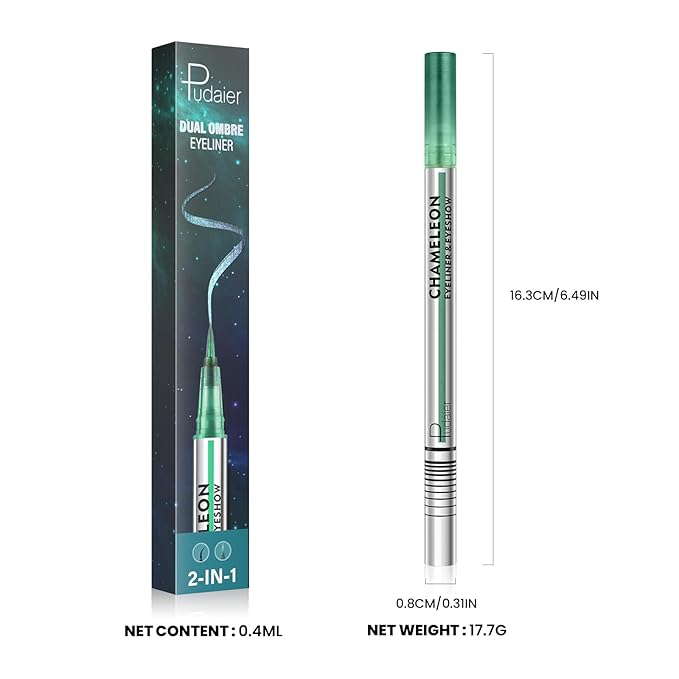 Black and Multichrome Waterproof Liquid Eyeliner, Stay All Day Eye Liner Pen with Precise Tips for Women, Smudge-Proof & Transfer-Resistant, Vegan & Cruelty-Free