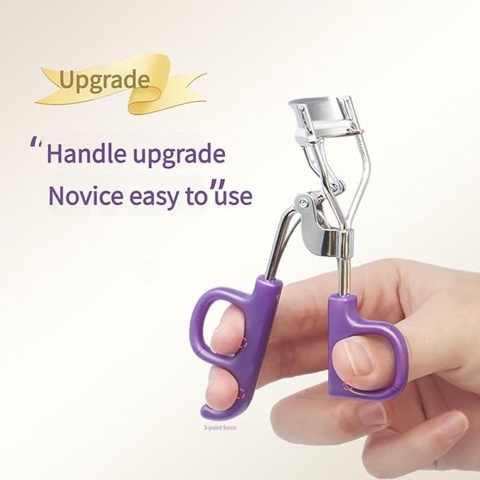 Eyelash Curler, Professional Eyelash Curler, Wide Fit Comfortable Curved Design with Non-Slip Grip, Clump-Free Lift, All The Way Up Lash Curler, Achieve Perfect Curls in 5 Seconds (Purple)
