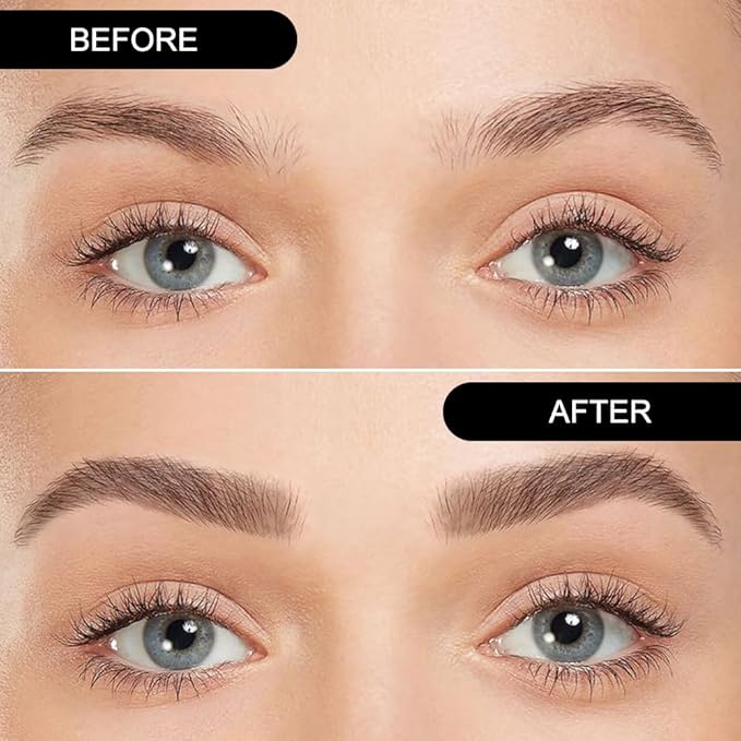 Eye Brow Powder for Women, Medium Brown Eyebrow Powder Kit with Double-ended Eyebrow Brush, Long-Lasting Waterproof Two Colors, Purse-Friendly Compact, Cruelty Free (Medium Brown+Brown)