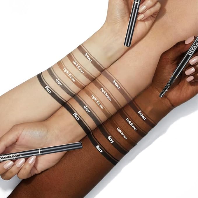 FÓLKI COSMETIC-Eyebrow Retractable Definer Pencil, Micro Brow Pencil, Precise Eyebrow Pencil,Long Lasting Eye Brow Pencil for Soft Textured Natural Daily Look Eyebrow Makeup (01#Soft Black)