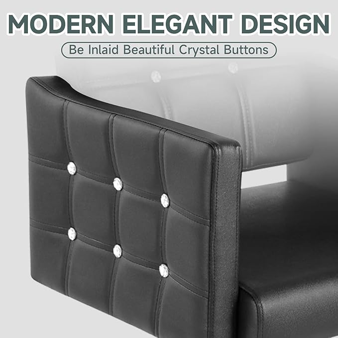 Black Salon Chair for Hair Stylist, Hydraulic Barber Chair for Home/Barbershop, All-Purpose Beauty Hair Salon Armchair for Women (Black)