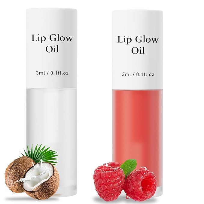 2 Pack Plumping Lip Oil,No-Sticky Lip Nourishing