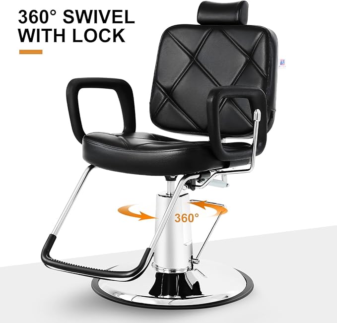 Artist hand Hydraulic Recline Barber Chair Salon Chair for Hair Stylist Heavy Duty Tattoo Chair Shampoo Beauty Salon Equipment Left Handed