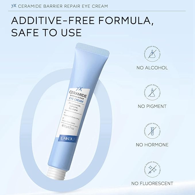 Ceramide Under Eye Cream, Hydrating Eye Cream, Eye Wrinkle Cream With Massage Head, Eye Cream Anti Aging, Dark Circle Eye Cream For Women & Men, eye moisturizer For All Skin Type