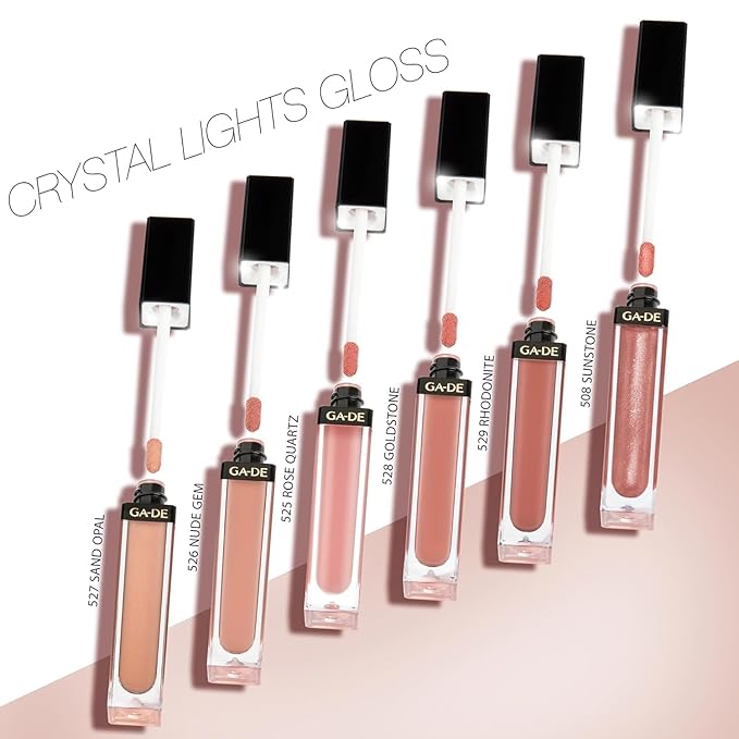 GA-DE Crystal Lights Lip Gloss, 511 - Enriched with Light-Reflecting Crystal Pearls - Smooth Silky, Rich Color - Moisturizes and Adds Shine - 0.2 oz