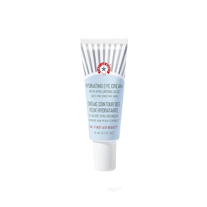 First Aid Beauty - Hydrating Eye Cream with Hyaluronic Acid, Nourishing Eye Cream that Provides 24 hours of Hydration, Helps Smooth Fine Lines, Wrinkles & Puffiness, Safe for Sensitive Skin, 0.5 oz
