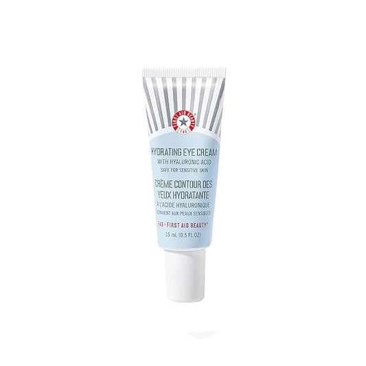 First Aid Beauty - Hydrating Eye Cream with Hyaluronic Acid, Nourishing Eye Cream that Provides 24 hours of Hydration, Helps Smooth Fine Lines, Wrinkles & Puffiness, Safe for Sensitive Skin, 0.5 oz