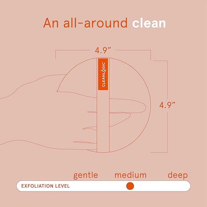 Cleanlogic Bath and Body Exfoliating Body Scrubber, Dual-Texture Round Exfoliator Tool for Smooth, Clean Skin, Daily Skincare Routine, 3 Count Value Pack