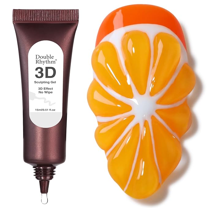Double Rhythm 0.5 Oz 3D Nail Gel Nail Art Sculpting Gel No Wipe Gel Polish for Nail Designs DIY Nail Art for Drawing, Molding, Sculpture and Decoration (3D Sculpting Gel Clear)