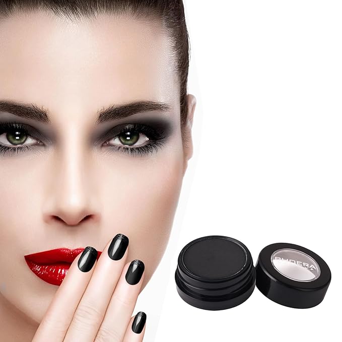 MEICOLY Black Single Eyeshadow for Elphaba Makeup,Pressed Powder Matte Eye shadow,Ash Eye Black Special Effects Powder,Opaque Vegan Cruelty Free Eyeshadow for Halloween Goth Gothic Skull Makeup