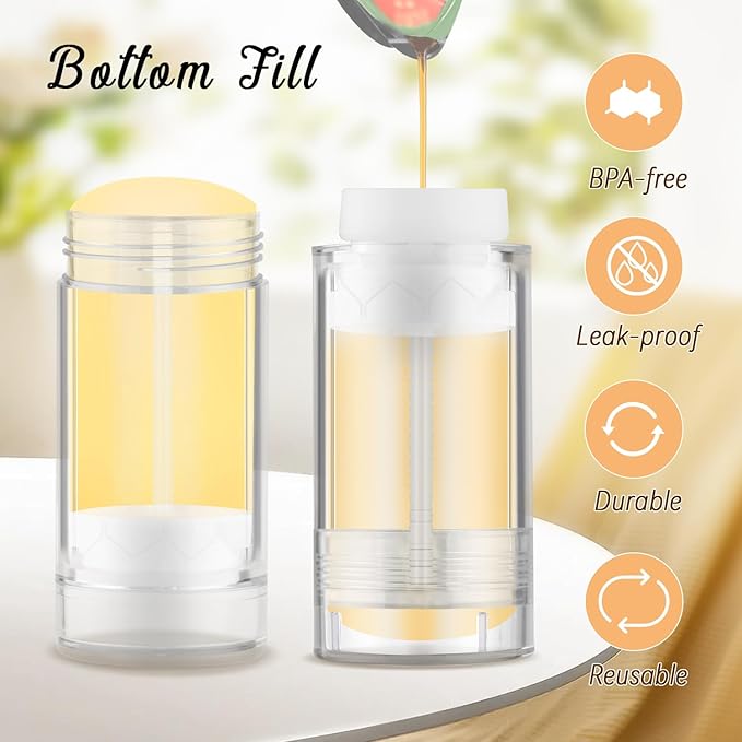 12 Pieces 15g Clear Plastic Deodorant Tubes,Lipstick