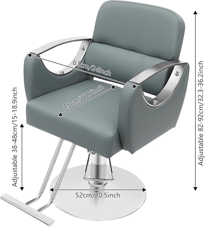 Barber Salon Chair, Salon Chairs for Hair Stylist,hair Chair with Heavy Duty Hydraulic Pump & Footrest, 360 Degrees Rolling Swivel Spa Beauty Equipment for Hair Stylist Women Man, 440 Lbs (Haze Blue)