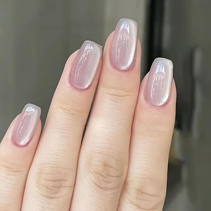 4 Packs (96 Pcs) Press on Nails Square, Medium Square Press on Nails, Ombre Press on Nails, Mix Color Fake Nails, Glitter Glue on Nails Gel False Nails for Women, Stick on Nails Kit 12 Sizes-4 Styles