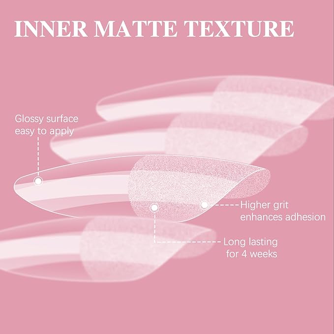 Medium Oval Nail Tips, SSWSBYKE 300pcs Soft Gel Nail Tips for Full Cover Pre-Shaped Acrylic Fake Nails Tips 15 Sizes Half Matte Press On Nails for Extension Home DIY Salon