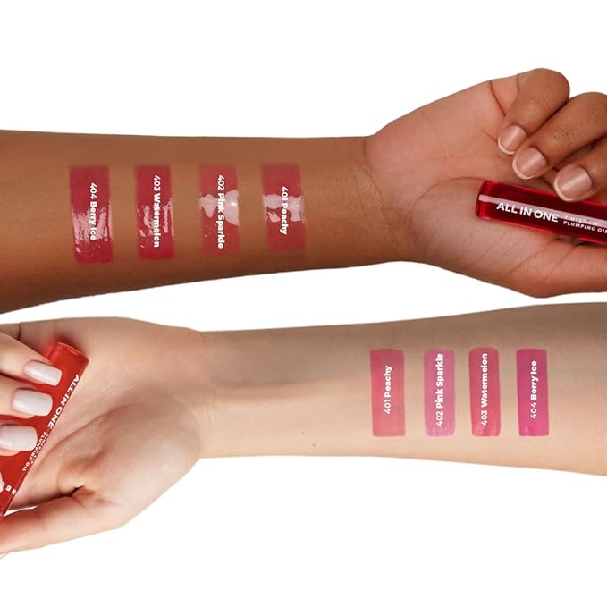 Lamel All-in-One Lip Oil - Lightweight, Tinted, Plumping, Hydrating Lip Gloss - Lip Balm for Day & Night Use, Long-Lasting Lip Stain, Lip Glow Oil, No-Sticky Gloss, Lip Plumper Tint - Peachy №401