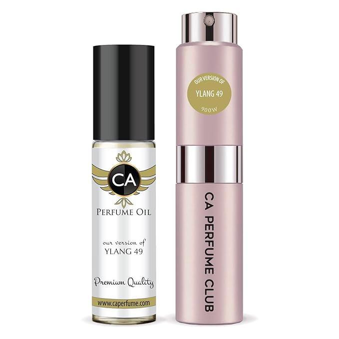 CA Perfume Duo Impression of Ylang 49 For Women Perfume Layering Set Long Lasting Travel Size EDP + Body Oil Roll-On Bottle 0.27 Fl Oz+0.33 Fl Oz