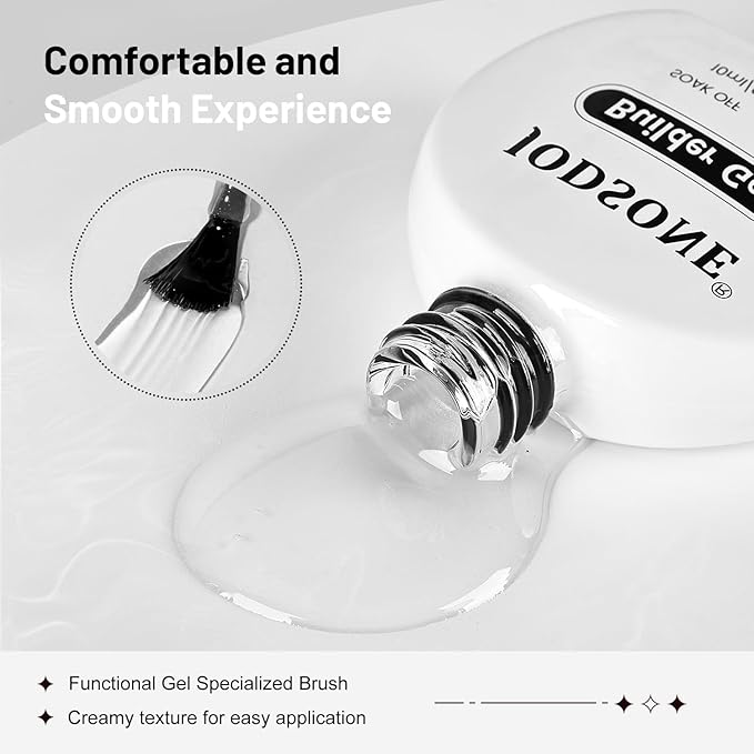 JODSONE 2Pcs 10ml Builder Gel Set, Clear Gel Nail Strengthener for Thickening, Nail Extension, Apex Building, Repairing Broken Nails, Long Lasting DIY Nail Art Gift for Women