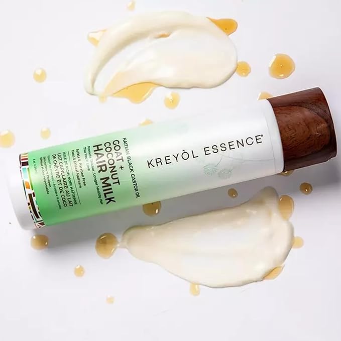 Kreyol Essence – 8 Oz HAIR MILK, Curl Quencher, Haitian Black Castor Oil, Goat and Coconut Hair Milk, Scalp Care, Smooth and Define Wavy Hair