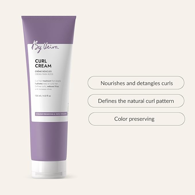 Curl Cream 4.2 Fl Oz, Gently Cleanses & Defines Curly Wavy Hair, Reduces frizz & Increases shine, Colour preserving & 100% vegan