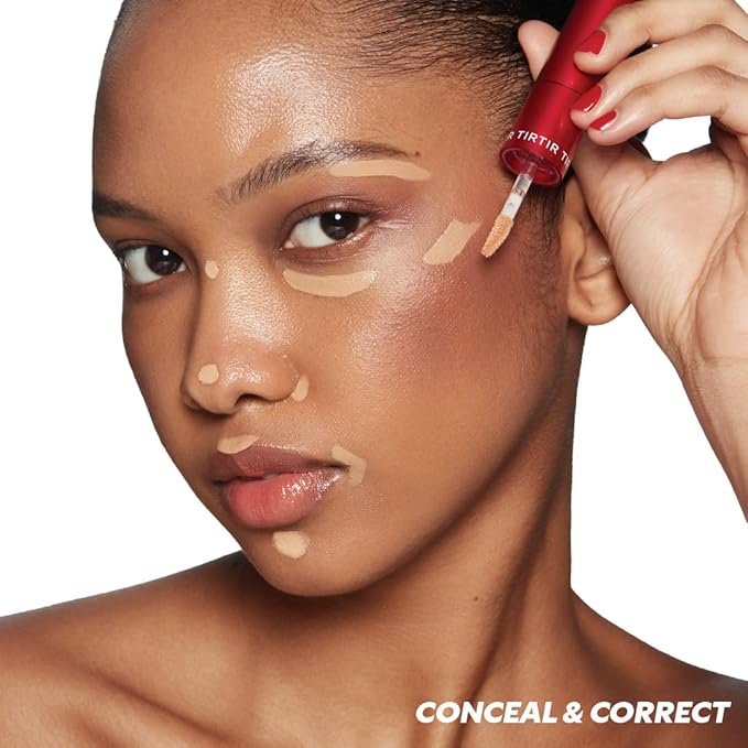 TIRTIR Glide&Hide Blurring Concealer - Creamy texture, Conceals dark circles and wrinkles, Dual formula (liquid tip & balm stick), Long-lasting wear, Korean Makeup, #8.5N, 0.28 Oz