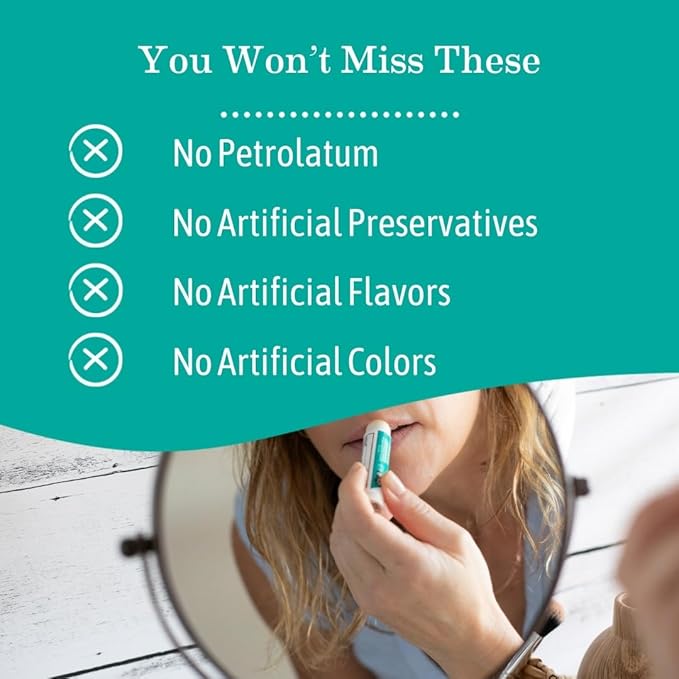 Earth Mama Medicated Lip Balm Set | Medicated Herbal Mint 4-Pack | Organic Lip Balm with Menthol for Fever Blister & Cold Sore