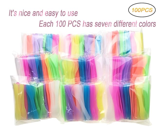 100 PCS Cosmetic Spatula for Makeup Face Mask