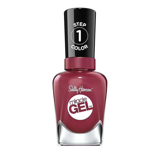 Sally Hansen Miracle Gel, Beet, Pray, Love, Long Lasting, Gel-Like Formula, No UV Lamp Needed, Opaque, Shiny Red Nail Polish