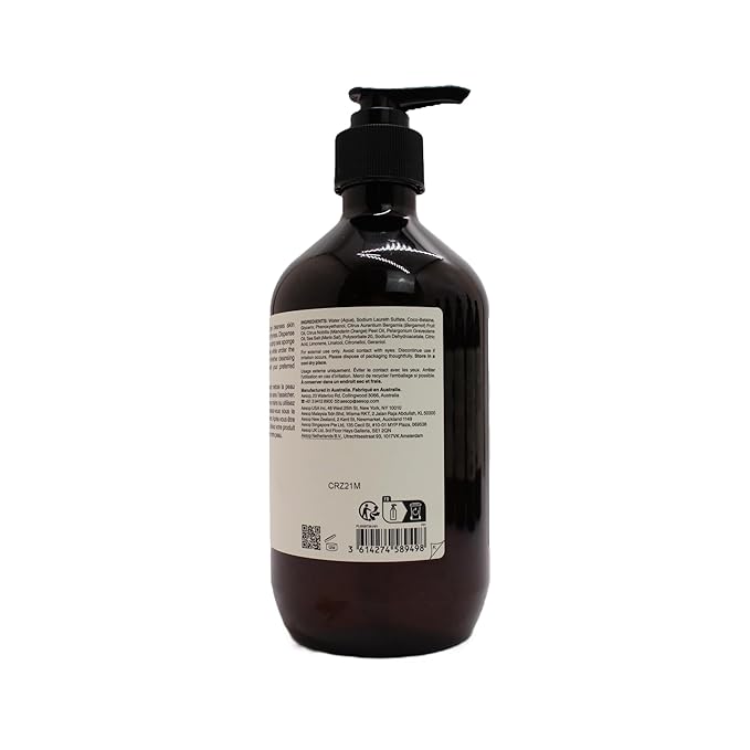 Aesop Resurrection Aromatique Hand Soap, Geranium Leaf Body Wash| Paraben, Cruelty-free & Vegan | 16.9 oz