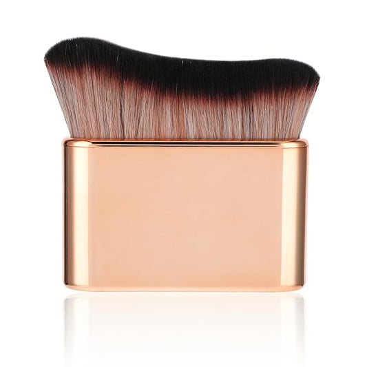 Self Tan Brush Soft Body Makeup Brush Portable Self Tanning Brush Self Tanner Face Brush Kabuki Foundation Brush for Body & Leg Makeup（Rose Gold）