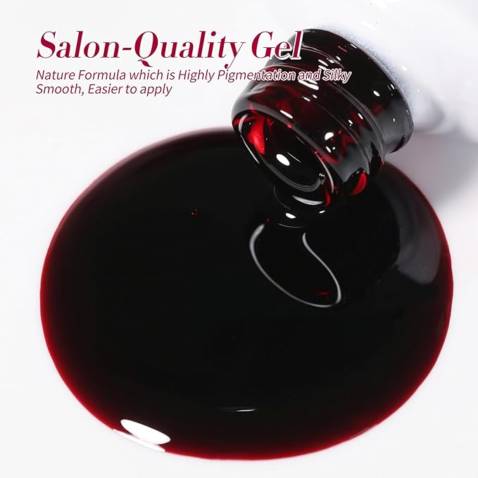 Born Pretty Jelly Burgundy Gel Nail Polish Ruby Red Glitter Cat Magnetic Eye Gel Nail Polish Fall Winter Blood Cherry Wine Red Gel Polish Glitter Soak Off Nail Art Salon Manicure Home Gift 7ml 6pcs