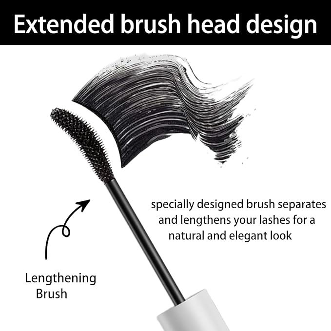 Tubing Mascara for Older Women 60 Plus - Mascara Volume and Length for Sensitive Eyes Waterproof, Sweatproof, 24 Hours Long-Lasting Makeup, No Caking & Smudging, Hypoallergenic (Black)