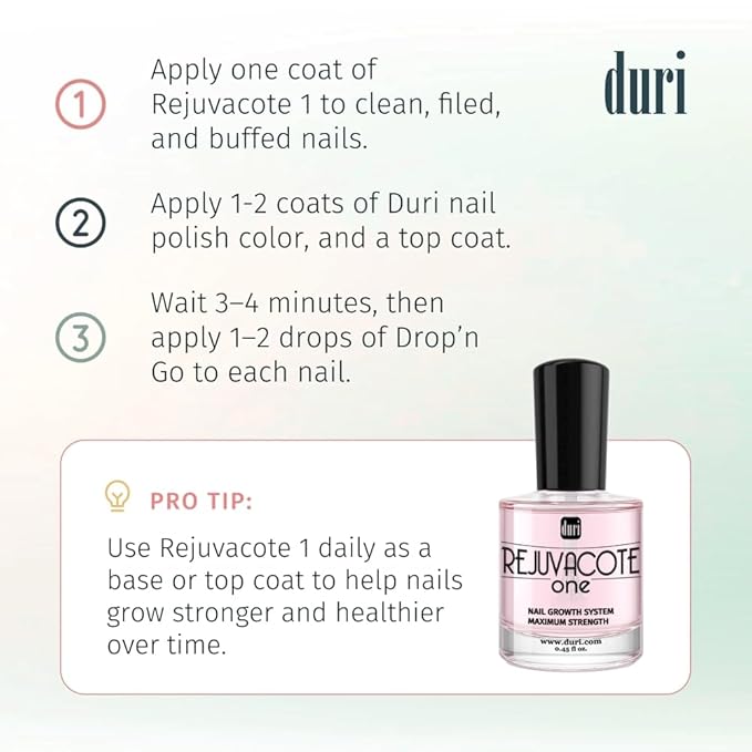 duri Rejuvacote 1 Nail Growth System and duri Drop'n Go Polish Drying Drops Combo