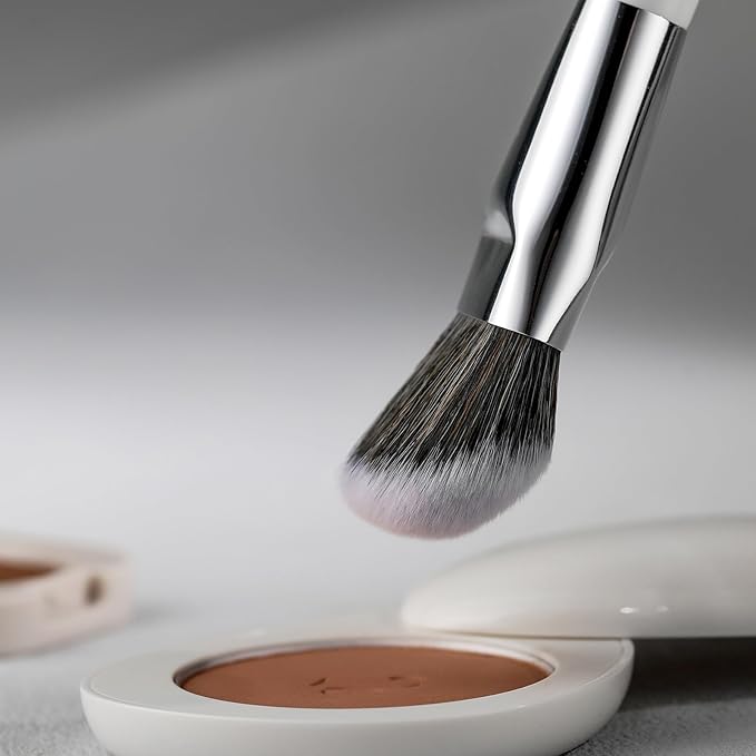 Blush Brush, Angled Contoured for Flawless Face Foundation Liquid Cream Cheek Makeup Multitask 202