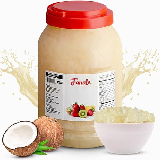 New Fanale Coconut Jelly Topping nata de coco for Boba Tea | Ice Cream | Yogurt | Smoothie | Milk Tea | Desserts (Coconut, 8.3 lb)